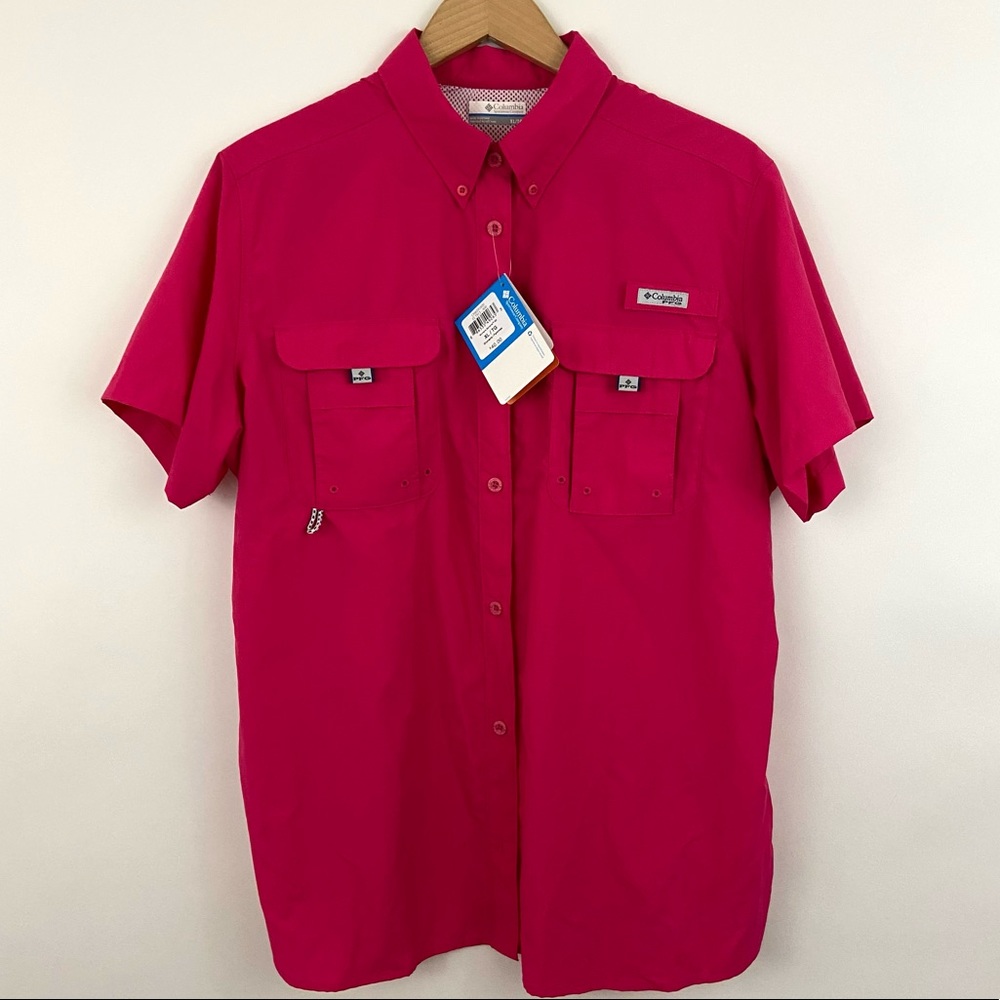 Columbia PFG Pink Bahama Short Sleeve Top XL NWT - Picture 1 of 14